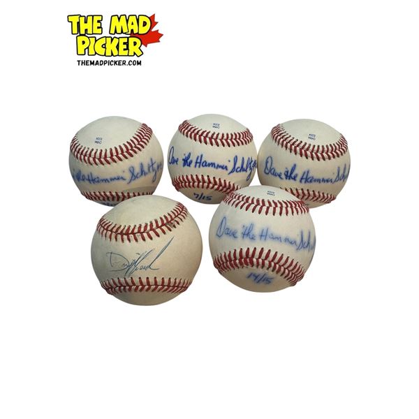 5x Vintage Dave The Hammer Schultz #8 Autographed Limited Edition Baseballs