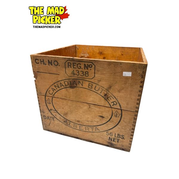Vintage Canadian Butter Alberta Wood Crate