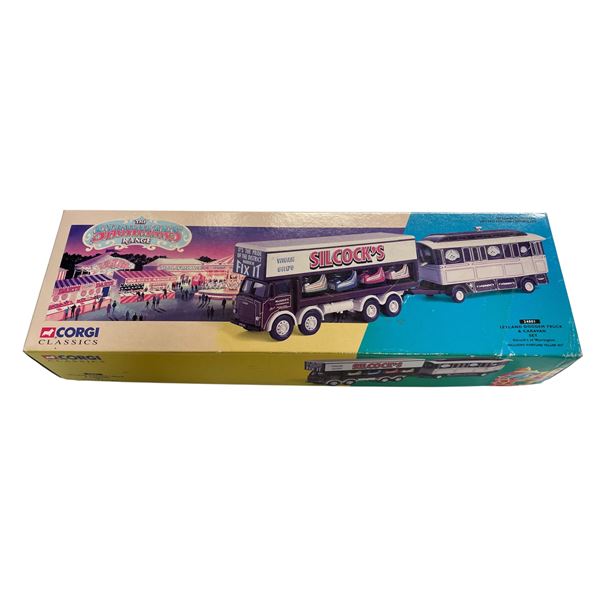 1995 Corgi The Showmans Range Leyland Dodgem Truck & Caravan Set Silcock's Of Warrington