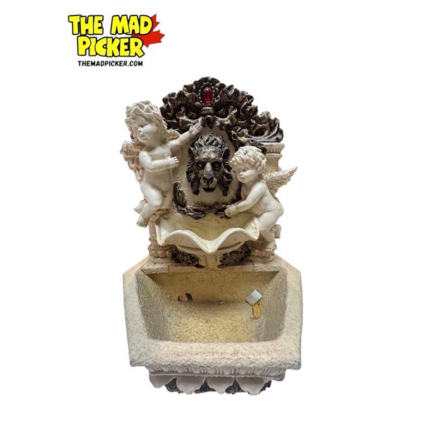 Cherub & Lion Motif Table Top Water Fountain