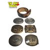 Image 1 : 6x Vintage Metal Stampede Belt Buckles & Leather Belt Size 34: