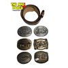 Image 2 : 6x Vintage Metal Stampede Belt Buckles & Leather Belt Size 34: