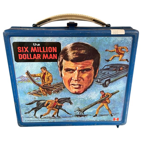 1974 Aladdin Industries The Six Million Dollar Man Plastic Lunch Box