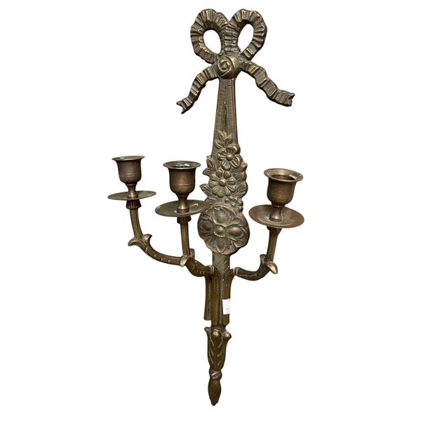Vintage Cast Metal 3 Candle Holder Wall Hanger