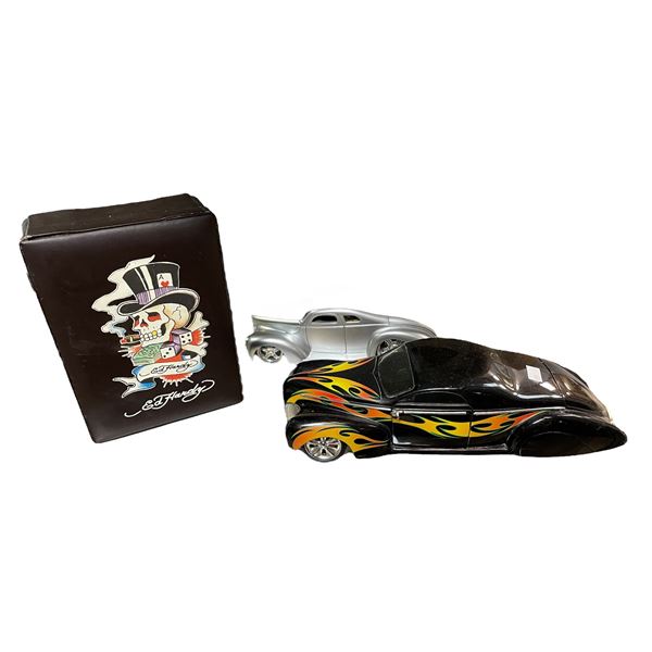Ed Hardy Flask, Hot Wheels Lincoln & Jada Ford Toy Cars