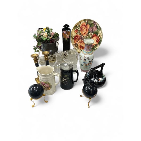 Vintage Variety: Porcelain Flowers, Asian Vase, Record Holder, & More