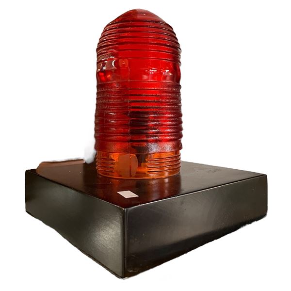 Vintage Red Glass Domed Table Light