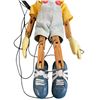 Image 2 : 2x Vintage Toys: Skeleton Keychain & Pinocchio Doll