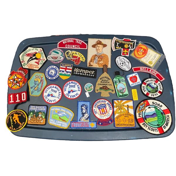 Assorted Vintage Patches (Mostly Scouts), Hockey Medals, & More