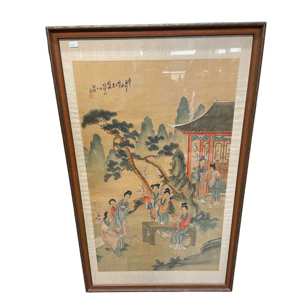 Vintage Framed Asian Original Watercolour Painting
