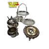 Image 4 : Assorted Plated Items: Cake Plate, Teapot, Sugar, Creamer, & More
