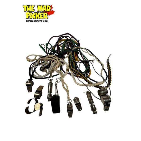 Assorted Vintage Scouts Lanyards With Whistles