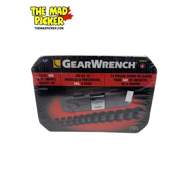 New Gear Wrench 12pc SAE 6pt. Impact Socket Set