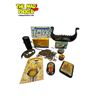 Image 1 : Vintage Variety: Viking Model Ship, Radio/Flashlight, License Plate, Lidded Containers & More