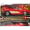 Image 2 : 3x Collectible Cars: Burago Chevrolet Corvette (1957), 1970 Dodge Super Bee, & Hot Wheels Race Car