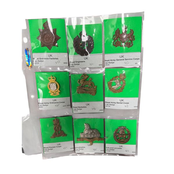 12x Vintage UK Military Cap Badges