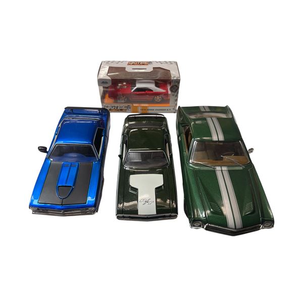 4x Die Cast Collectible Cars: Bigtime Muscle, Ertl, M2, & Jada Toys