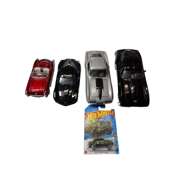 5x Die Cast Collectible Cars: Hot Wheels, Jada Toys, Ertl, & Maisto