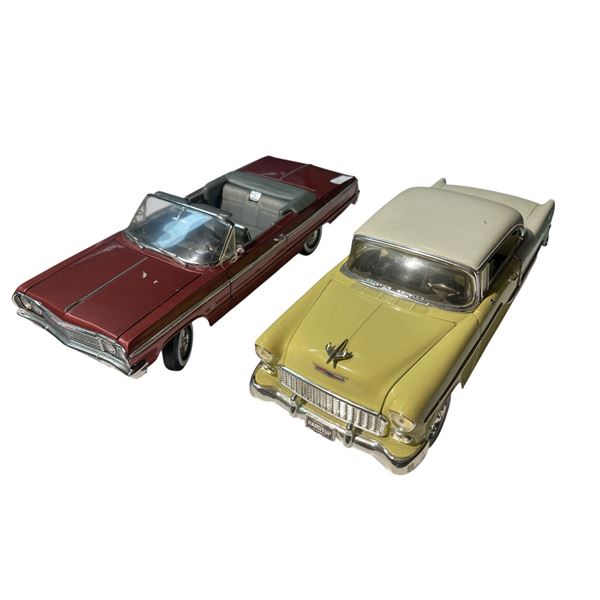 2x Ertl Collectible Die Cast 1: 18 Scale Cars: '55 Bel Air & '64 Impala