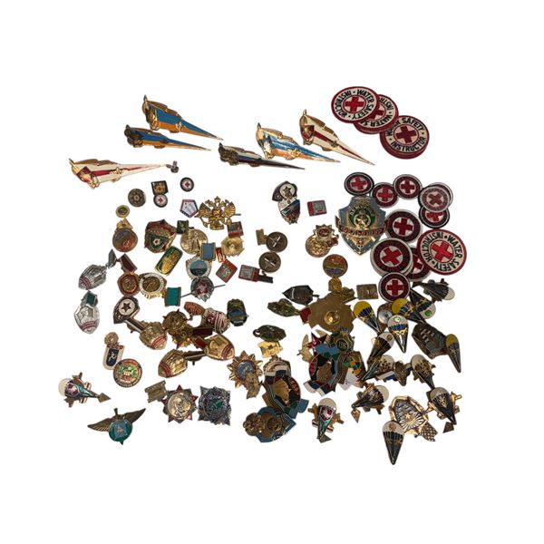 Large Collection Of Vintage Russian Military Badges & Pins