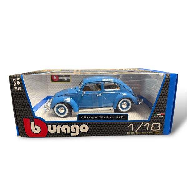 New Burago Volkswagen Kafer-Beetle (1955) 1:18 Scale Die Cast Car