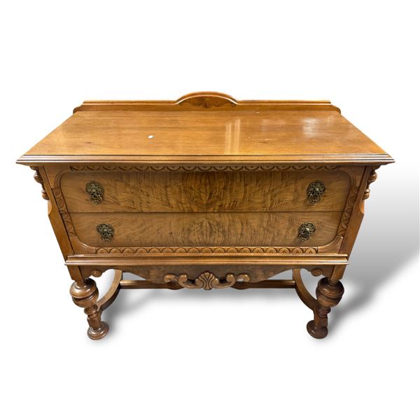 Vintage 2 Drawer Bevelled Top Sideboard