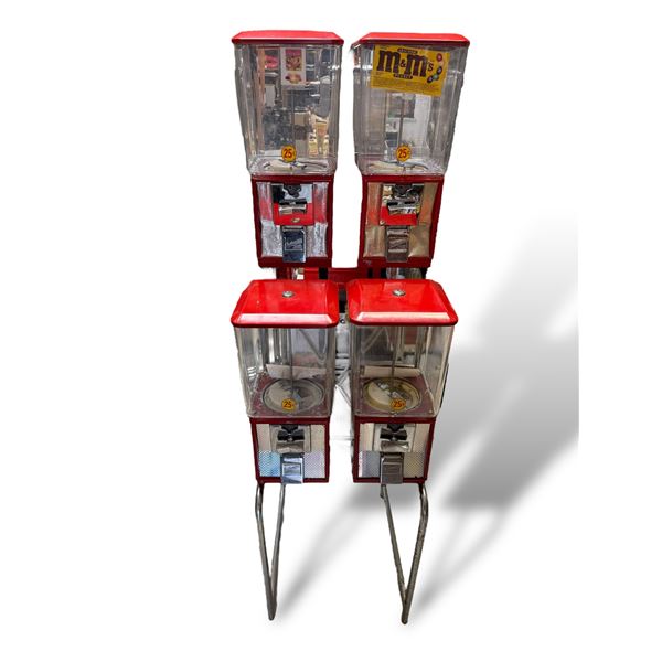 Vintage Northwestern 4 Head Candy Coin Op Dispenser 25cent