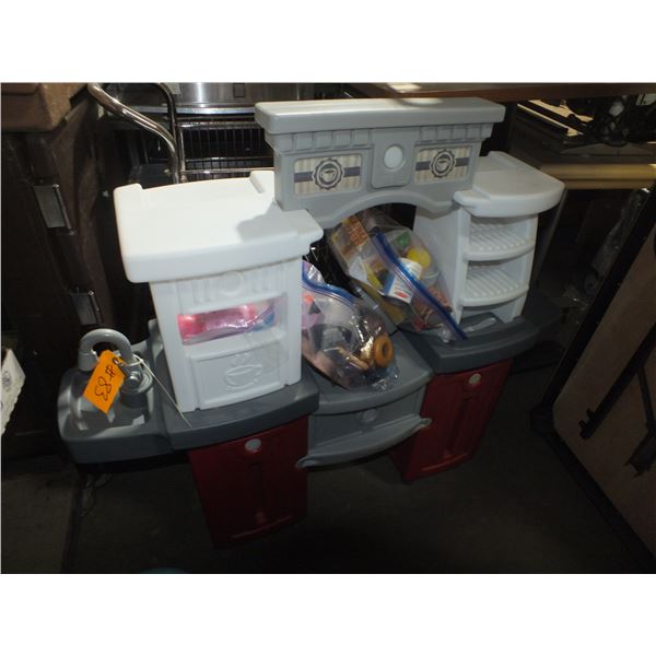 Kids Play Coffee Shop & Ice Cream Cart w/ Accessories