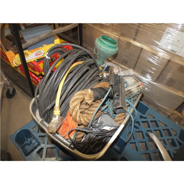 Barber Chair & Tote Of Misc