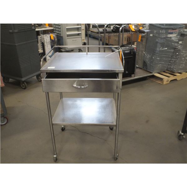 1 Drawer Stainless Steel Cart On Wheels