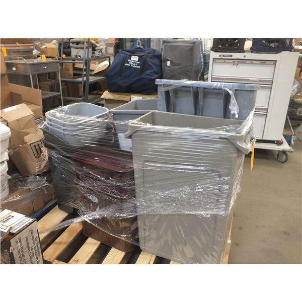 1 Pallet Of Assorted Plastic Garbage Cans