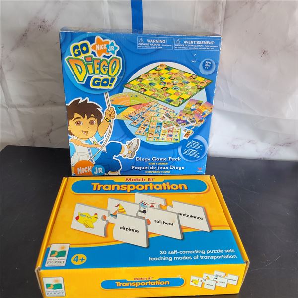 New Sealed Match It Transporation Game + New Open Go Diego Go! Game