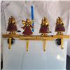 Image 1 : Lot of 4 Heavy Stocking Holders, 1 Angel, 3 Santa Claus.