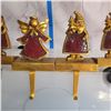 Image 2 : Lot of 4 Heavy Stocking Holders, 1 Angel, 3 Santa Claus.