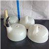 Image 1 : Lot of 4 Vintage Mixmaster Juicer Attachment Bowls. One has small chip