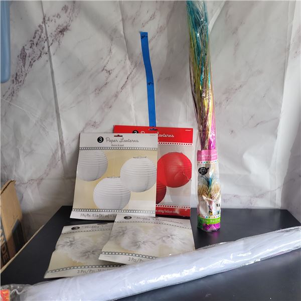 Lot of Celebration Decor, Lrg Food Ten, Centerpiece Placard Holder