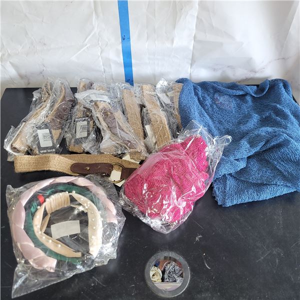 New Fashion Lot - 3 Pack Headbands, Elastic Band Belts, 2 Summer Ponchos