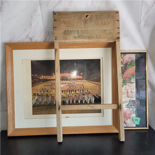 Lot of Estate Items - Washboard, Canada 67, Pig Puzzle Picture