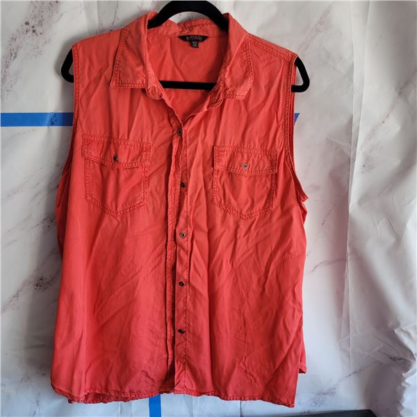 Ladies Coral Orange Sleeveless Top - Buffalo David Bitton Size XL