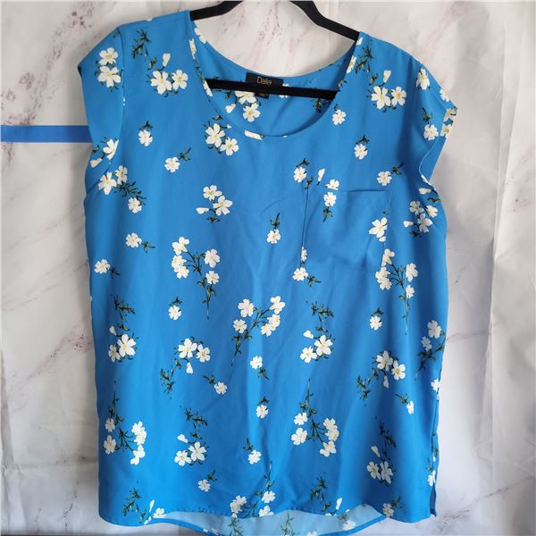 Ladies Blue Floral Top - Dalia Size XL