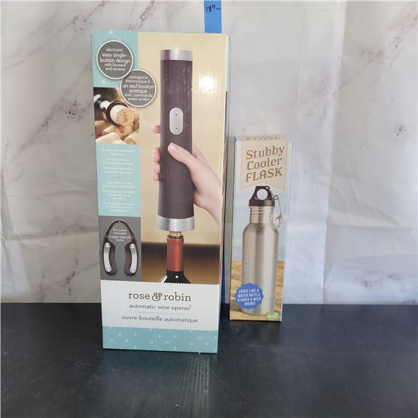 New Rose & Robin Automatic Wine Opener + Beer Bottle Flask Concealer Bottle