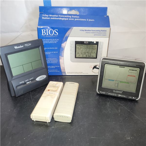 Lot of 4 Weather Stations - Bios, WEstclox, La Cross x2
