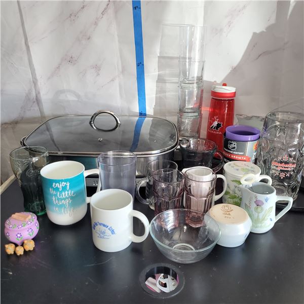 Large Estate Kitchen Lot - Vtg purple glasses +++
