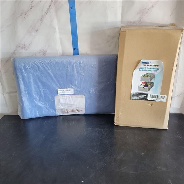 Lot of 2 New Items - Bath Mat & Cabinet 2 Tier Basket Drawer