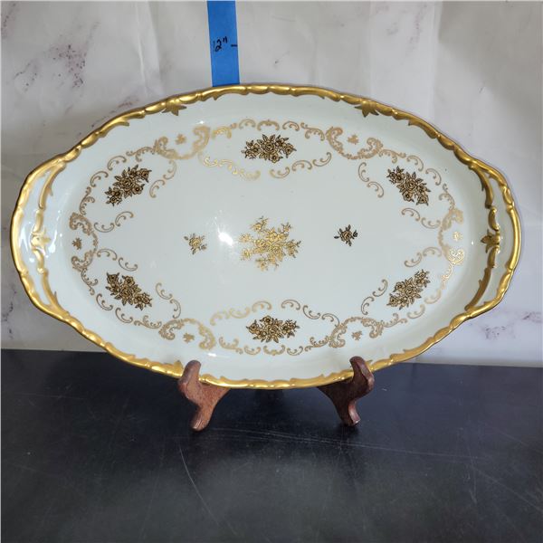Vintage Reichenbach Gold Roses Large Oval Platter - problem free