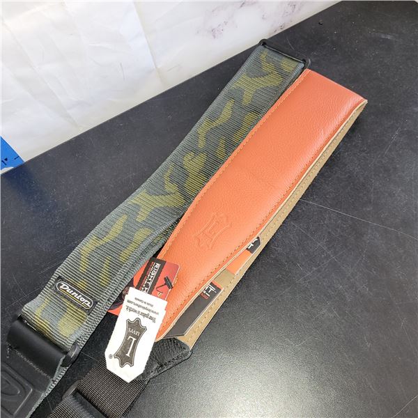 Lot fo 2 Guitar Straps - Camo is used, orange is new