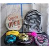 Image 1 : Lot of 2 Drama Hallowe'en Masks, Smily Mask, New Rolling Backpack +