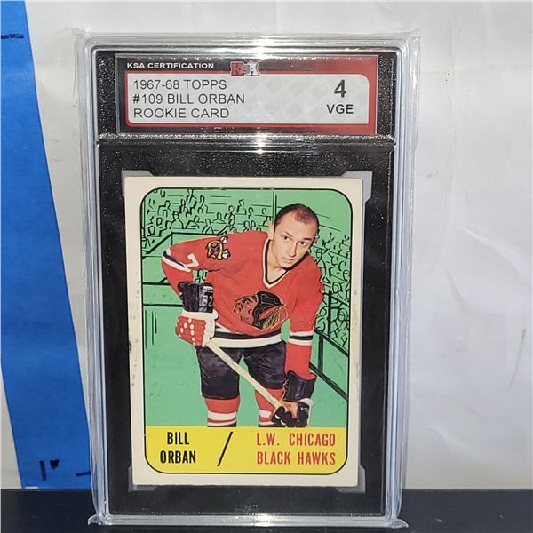 1967-68 Topps #109 Bill Orban Rookie Card - Graded 4