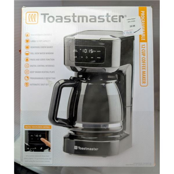 Toastmaster programmable 12 cup coffee maker (tested working in box)