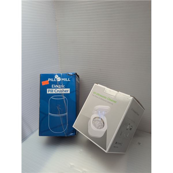 2pc - Pill Mill electric pill crusher & UV ultrasonic cleaner (testing working in boxes)